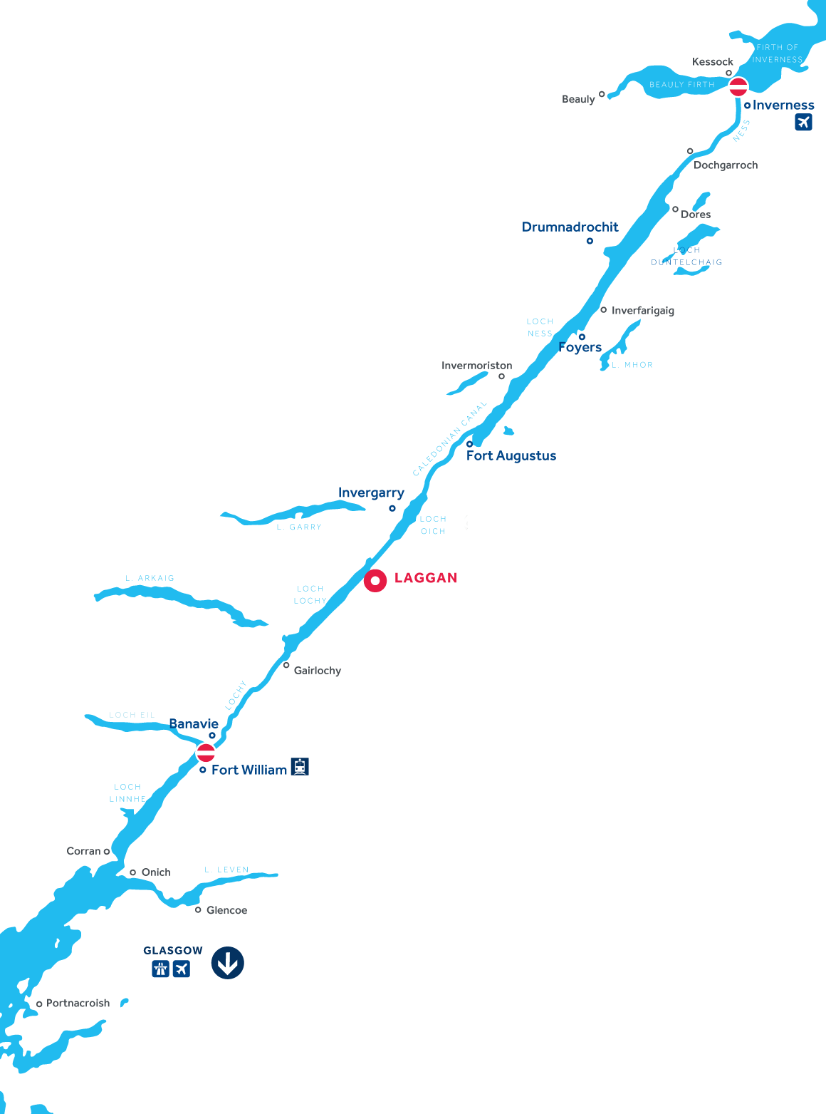 Map of Caledonian Canal